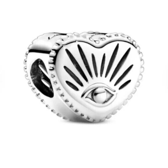 Pandora All-seeing Eye & Heart Charm - Picture 1 of 5